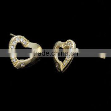 P10073 2015 Fashion Jewelry Gold Heart Earring Stud For Women