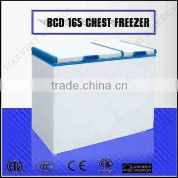 165L Refrigeration Double Door Supermarket Deep Cooler Chest Freezer Refrigerator