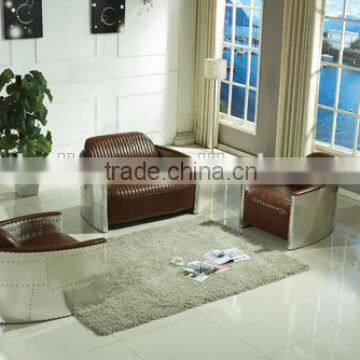 Aluminum Cover Vintage Leather Sofa