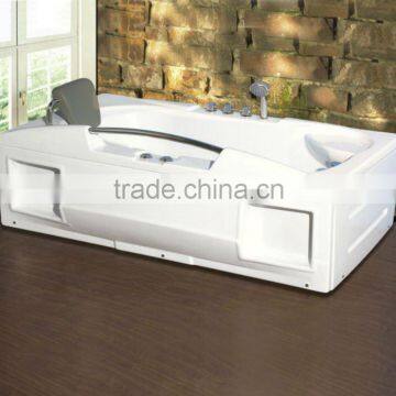 luxurious rectangle massage bathtub,spa tub with handrail