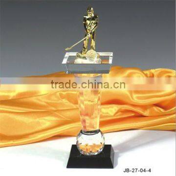 2012 crystal golf trophy/crystal cup for souvenir and corporation display(R-0511)