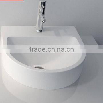 Wall Mounted Acrylic Solid Surface Wash Basin / Stone Resin Wall Hung Acrylic Solid Surface Basin/ Artificial Stone Resin Basin photo-3