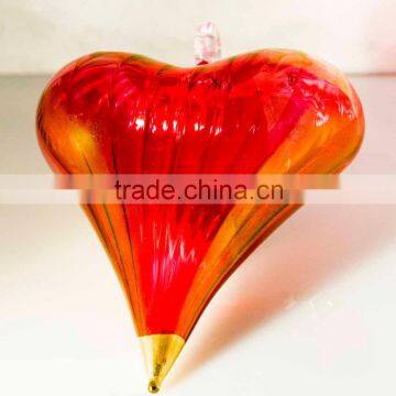 Glass Heart Christmas Ornaments