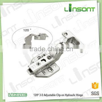 2016 best selling 3-D adjustable 120 degrees angle hydraulic clip on butt clip hinge used bar furniture conceal hinge