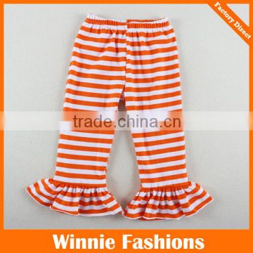 hot selling boutique smocked wholesale girls striple ruffle pants