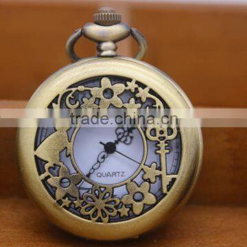 Retro antique brass steampunk pocket watch quartz pocket watch