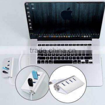 High Speed 4 Ports USB 3.0 Hub Portable Aluminum Hub New for Aple Macbook Air PC Laptop photo-3
