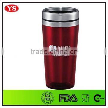 16 oz Plastic and Stainless Steel Coffee Mug Tumbler With Screw Lid photo-4