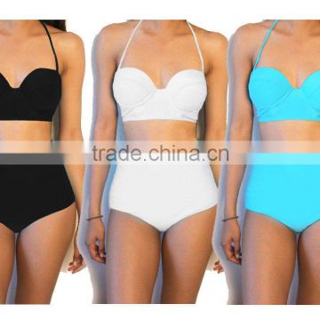 Women's Vintage High Waisted Bikini Set Neon Color Swimwear Swimsuit 6 - 16