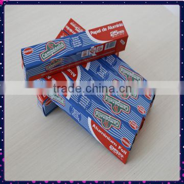 Household use aluminum foil paper for food packing and cooking with color box packing