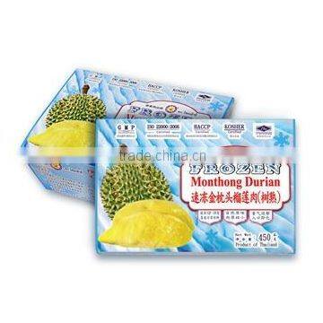 Thai Ao Chi's Frozen Monthong Durian 450 gram box from Thailand