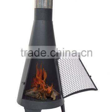 KEYO modern designed beer bottle-shaped fire pit with chimney