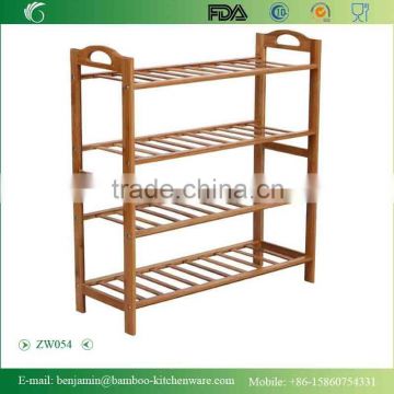 4-Tier Shoe Rack,Bamboo Shoe Rack, Entryway Bamboo Shoe Shelf Storage Organizer