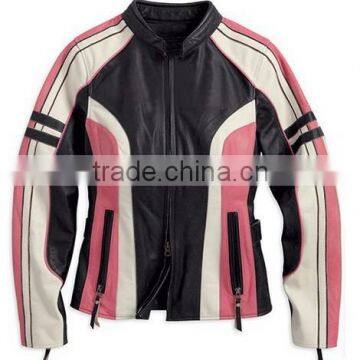 Women Leather Motorbike Racing Jacket