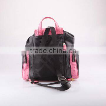 5302 - 2016 Newest Design Wholesale Ladies PU Drawstring Fancy Nylon Backpack Bag With Ostrich Skin photo-4