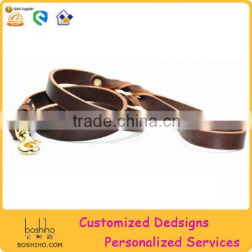 leather dog leash brown