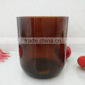 Candle Glass Jar, Dark Amber, Black or White photo-3