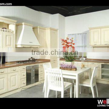 White PVC Thermal Foil Kitchen Set With Island