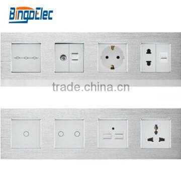 CE EU aluminun touch sensor switch socket