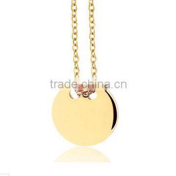 316L Stainless Steel Flat Gold Round Pendant 18ct Gold Pendant photo-4