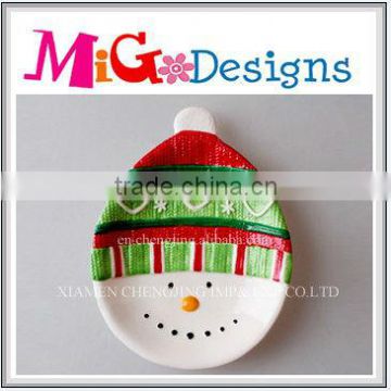 Snowman Design Ceramic Dessert Plate Dish for Christmas Wholesale