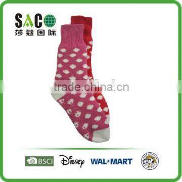 fashion double layer snow dots pattern acrylic warm women socks