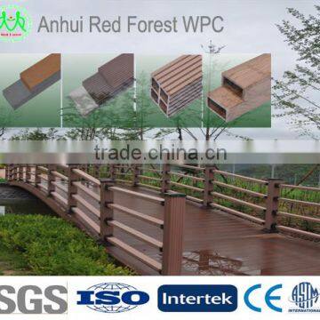 outdoor wood plastic garden bridge railing