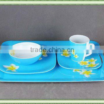 Flower Printing Melamine Dinner Set