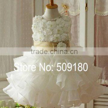 Lovely White Sleeveless Knee Length Custom Made Vestidos Girl Dress for Wedding Ball Gown FG020 Flower Girl Dress Patterns photo-2
