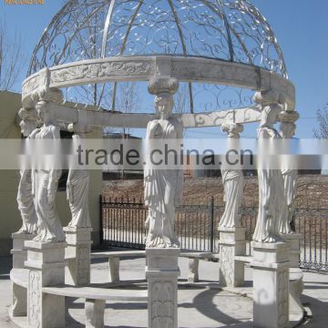 White Marble Stone Garden Pavilion Gazebo