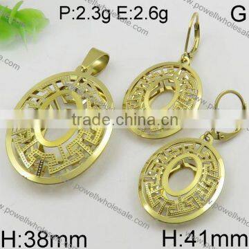 New Arrival Oval Shape Dubai 18k Gold Jewelry Set