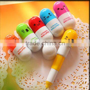 Smile printing on body plastic capsule ball pen as promotion gift for hospital