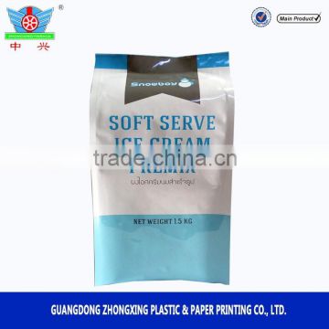 1.5kg soft serve ice dream premix with four edge-sealing three-dimensional bag