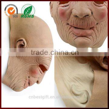 Funny Halloween Costume Head Realistic Old Men Latex Mask photo-5