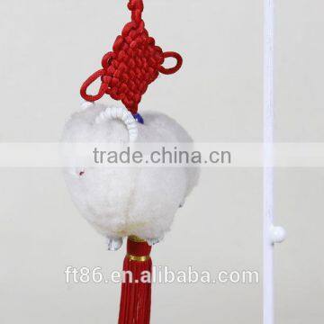 synthetic fur plush sheep keychain handmade