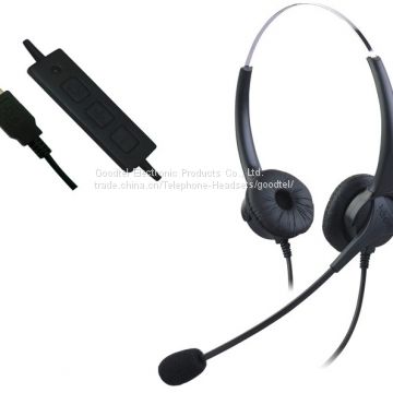 Call Center Binaural Headset USB