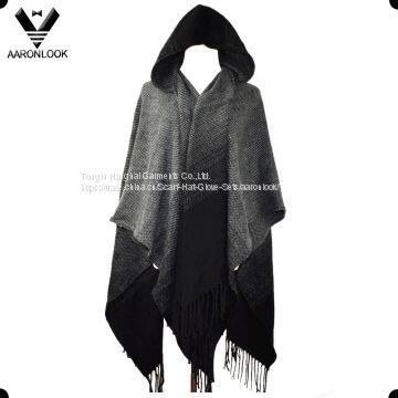 2016 Latest Color Gradual Change Acrylic Fashion Hooded Shawl photo-4