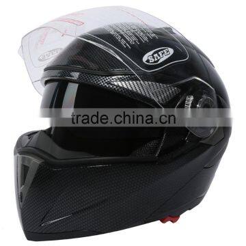 DOT Carbon Modular Dual-Visor Flip Up Sun Motorcycle Full Face Helmet S M L XL