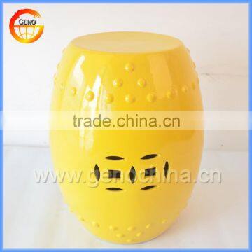 Chinese ceramic yellow drum stool with high quality