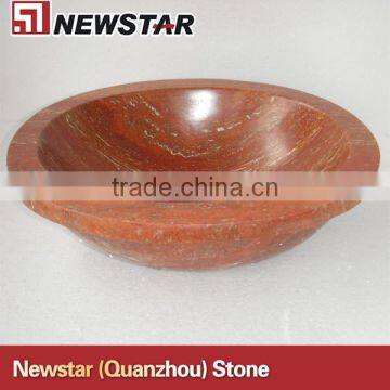 red color marble sink
