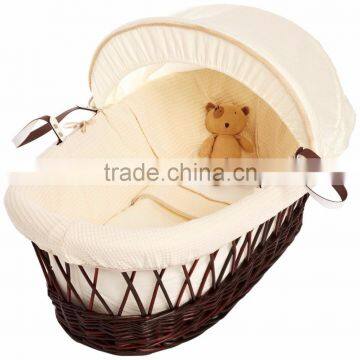 2016 cheap Gift Dark bassinet wicker baby baskets for sale