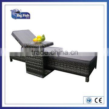 plastic outdoor furniture rattan /wicker sofa set with adjustable backrest
