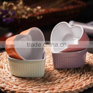 9cm heart-shaped ceramic bowl