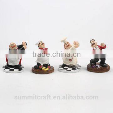 Custom Resin funny chef figurines wine bottle holder