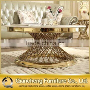 New Model Rose Golden Round Coffee Table Tea Table photo-3
