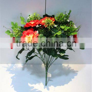 Home and outdoor garden table wedding gate decoration 60cm or 24inches Height artificial 3 heads flowers E04 0624