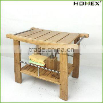 Bamboo Shower Seat Bench Bathroom Spa Bath Stool Homex BSCI/Factory