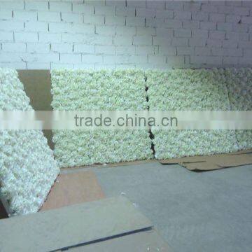 white artificial flower wall/fabric flower wall/fake flower wall