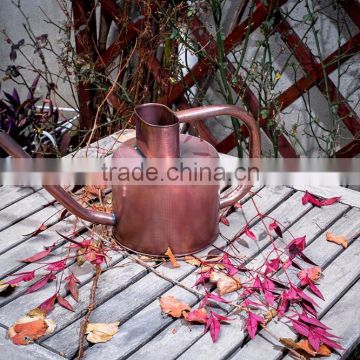 round galvanized metal antiqued watering can