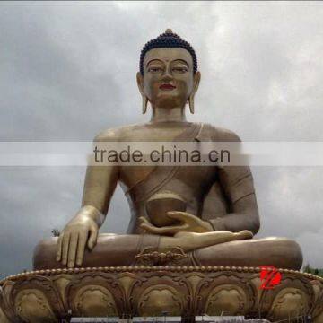 Sitting Large Bronze Buddha Statue in Temple Decor photo-4